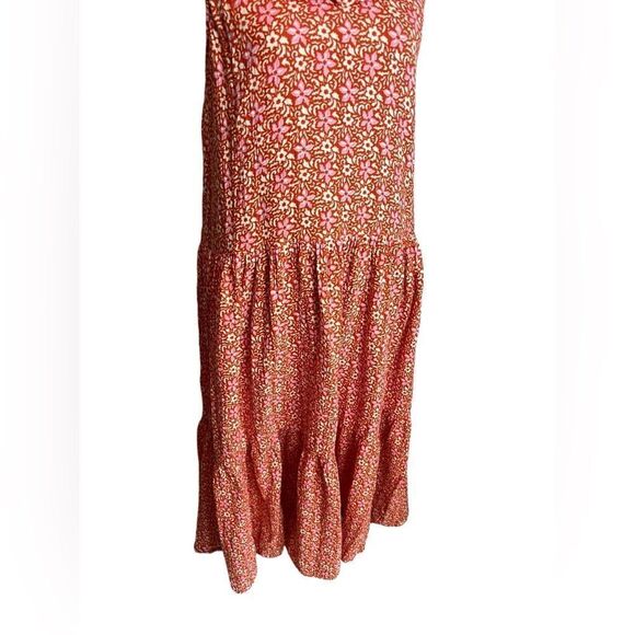 ANN TAYLOR FLORAL PINK/RED/ORANGE MAXI SPRING/SUMMER GIRLY DRESS WOMENS SIZE M - Picture 7 of 11